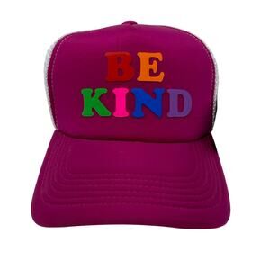 Phluid Project Be Kind Trucker Hat Pink Mesh Back Gender Inclusive Cap NWT